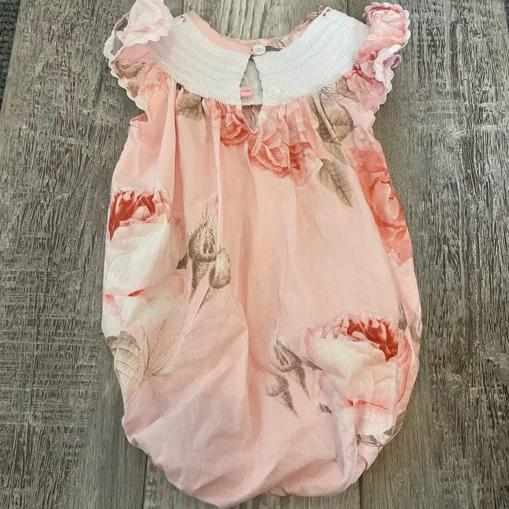 Lil Cactus smocked bubble romper